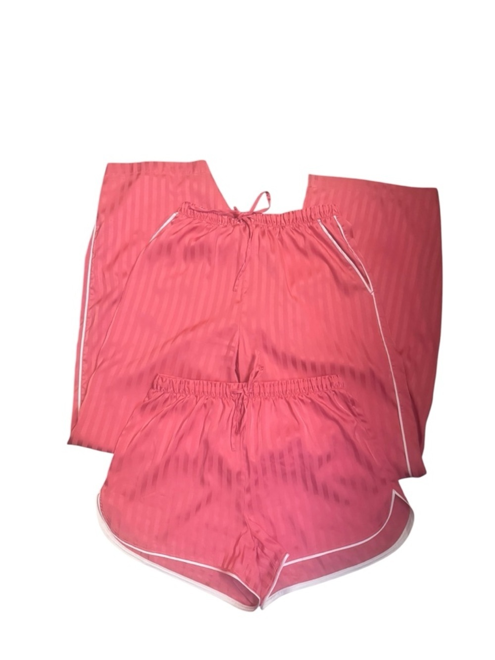 AUDEN Bundle Luxury Collection  Women's Pink Satin Pajama Bottoms Shorts Striped